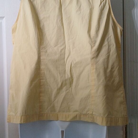 Columbia yellow button down sleeveless blouse top  Sz XL EUC - Picture 5 of 7